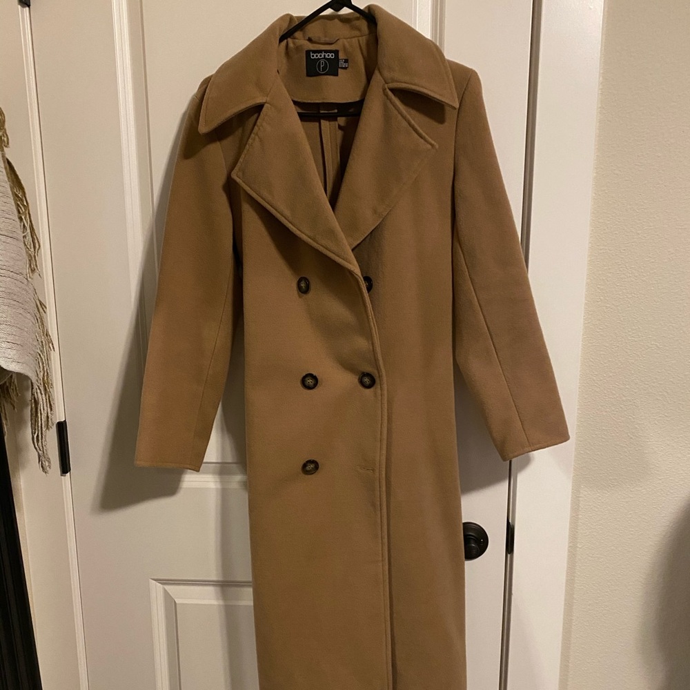 Boohoo brown pea coat